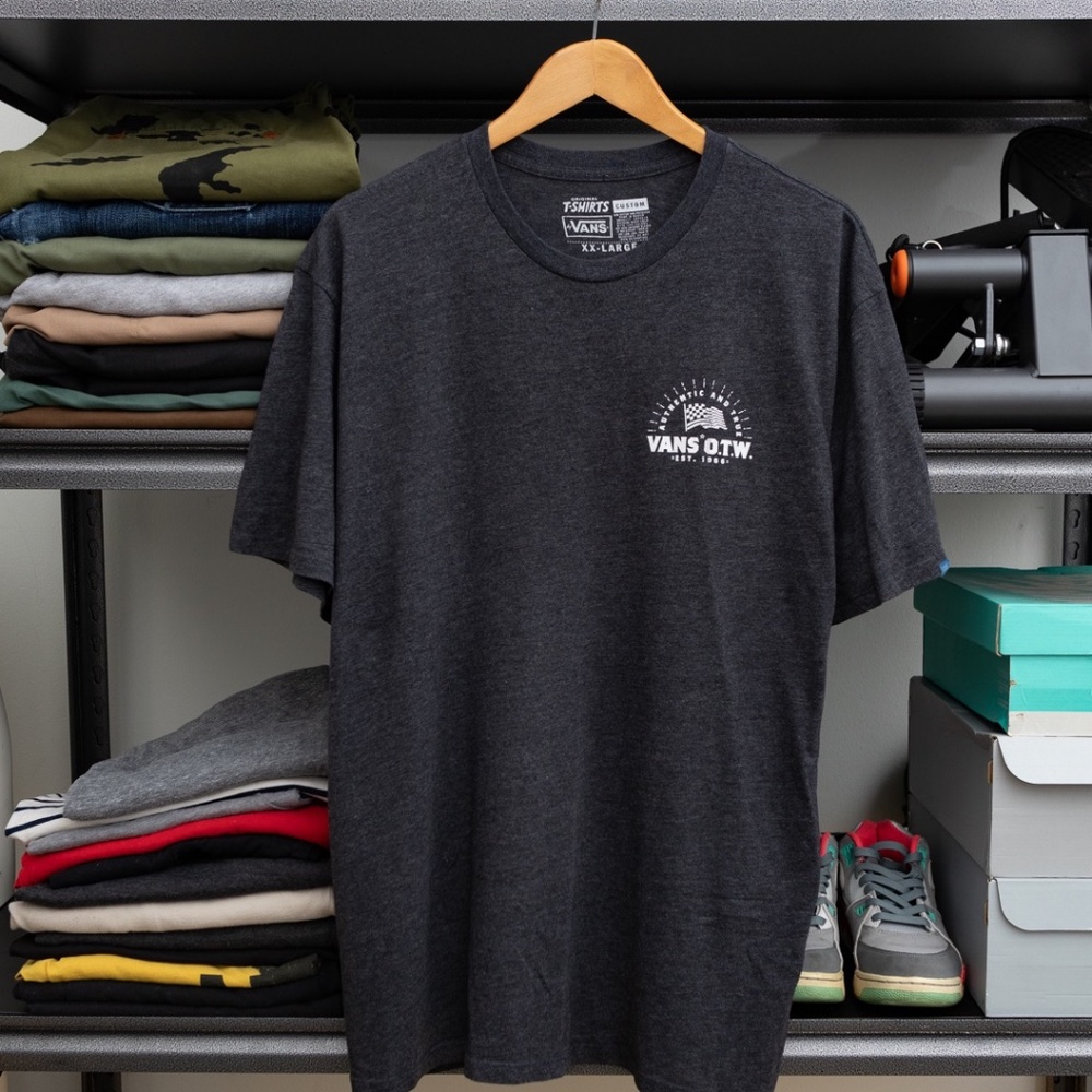 Mens Heather Grey Vans OTW Size XXL Short Sleeve T-Shirt
